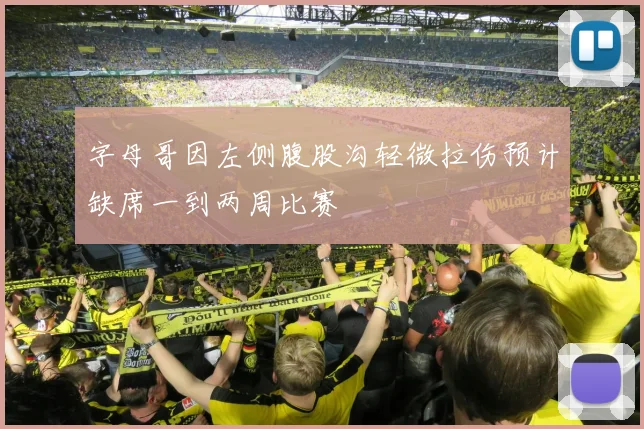字母哥因左侧腹股沟轻微拉伤预计缺席一到两周比赛